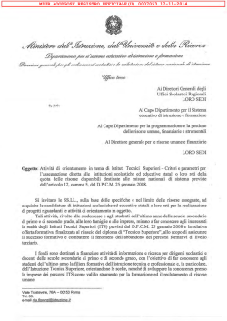 MIUR nota orientamento - Ufficio scolastico regionale per la