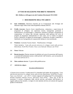 Avviso completo - Cooperazione Italiana allo Sviluppo