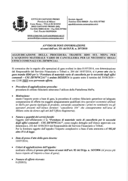 avviso di gara deserta - procedura tramite rdo sul mepa per l