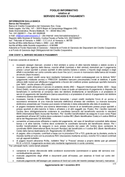 Foglio informativo - Banca Del Veneziano
