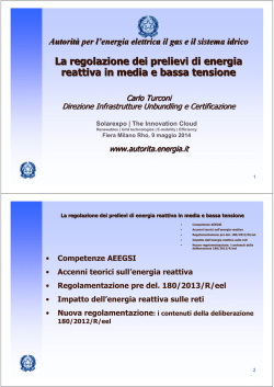La regolazione dei prelievi di energia reattiva in media
