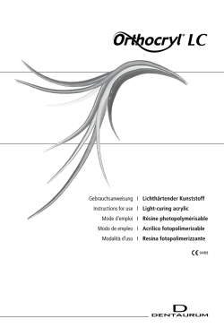 Lichth&auml;rtender Kunststoff Light-curing acrylic R&eacute;sine