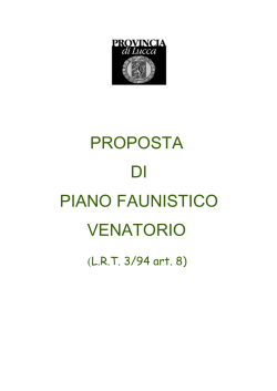 PROPOSTA DI PIANO FAUNISTICO VENATORIO