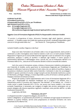 Circolare 006/IV/2014 - Ordine Francescano Secolare di Sicilia