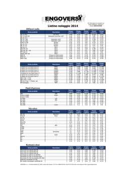 Listino noleggio 2014