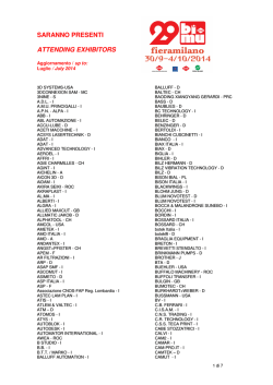 SARANNO PRESENTI ATTENDING EXHIBITORS - 29.BI-MU