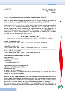 Convocazione elezioni