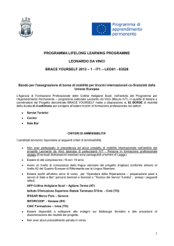 Bando di Selezione - Agenzia di formazione professionale delle