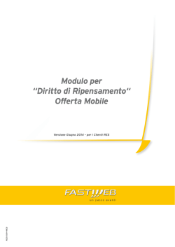 Modulo per &ldquo;Diritto di Ripensamento&ldquo; Offerta Mobile