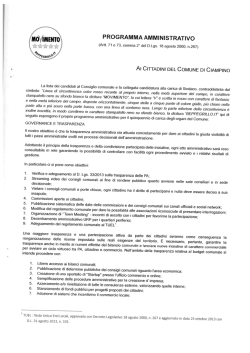 Programma elettorale Marco Bartolucci