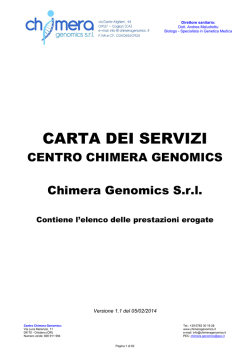 Carta dei Servizi - Centro Chimera Genomics