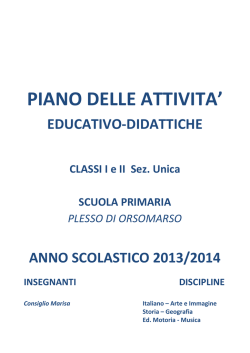 Programmazione di classe Prima e Seconda unica