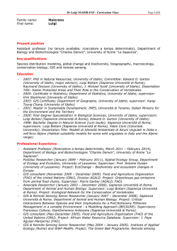 Dr Luigi MAIORANO - Dipartimento di Biologia e Biotecnologie