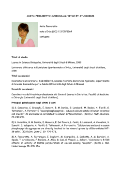 ANITA FERRARETTO CURRICULUM VITAE ET STUDIORUM Anita