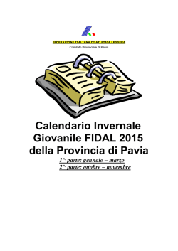 Calendario Provinciale Invernale Giovanile FIDAL Pavia 2015