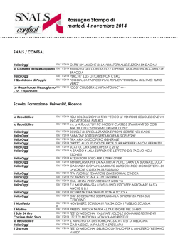 Rassegna Stampa di marted&igrave; 4 novembre 2014