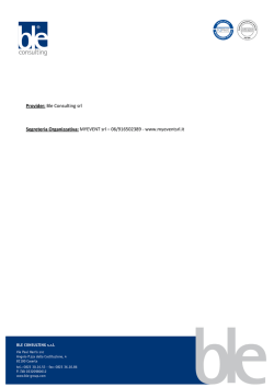 Provider: Ble Consulting srl Segreteria Organizzativa