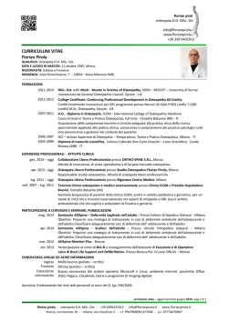 curriculum vitae - studio osteopatico florian pirola