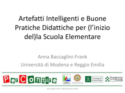 Artefatti Intelligenti e Buone Pratiche Didattiche per (l