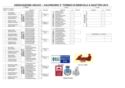 ASSOCIAZIONE ASCACI &ndash; CALENDARIO 2