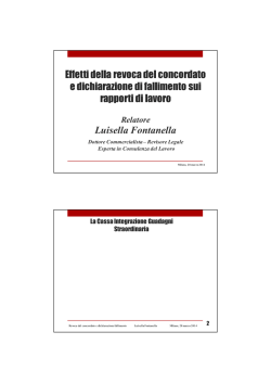 Effetti della revoca del concordato e dichiarazione di fallimento sui