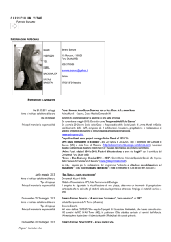 C.V. SerenaBonura - Universit&agrave; degli Studi di Messina