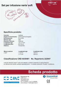Set per infusione neriaTM soft Specifiche prodotto