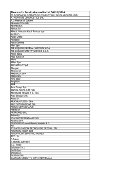 Fornitori accreditati al 06/10/2014 A. MENARINI DIAGNOSTICS SRL