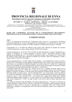Bando II^ SESSIONE 2014 - Provincia Regionale di Enna
