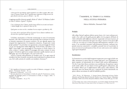 I bAMbINI, IL TEMPO E LA POESIA NELLA SCUOLA PRIMARIA