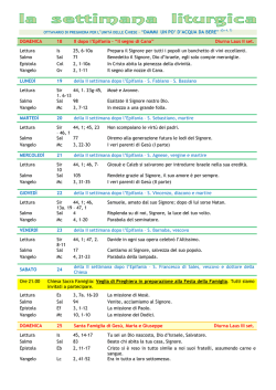 Settimana Liturgica - Comunità Pastorale Magenta