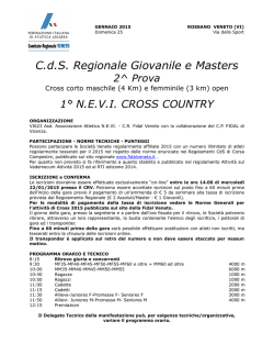 CdS Regionale Giovanile e Masters 2^ Prova