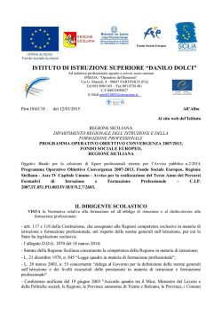 Bando e Istanza di partecipazione alla selezione