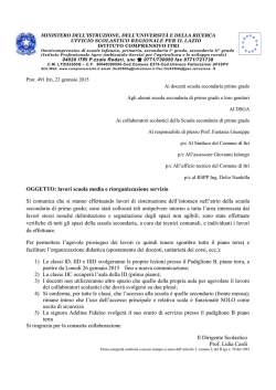 OGGETTO: lavori scuola media e riorganizzazione servizio