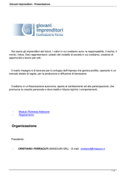 Giovani Imprenditori - Presentazione