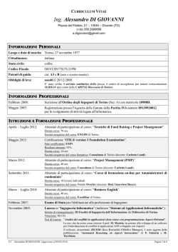 Curriculum Vitae di Alessandro DI GIOVANNI