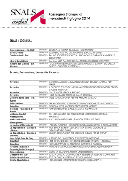 Rassegna Stampa di mercoled&igrave; 4 giugno 2014