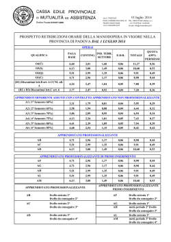 01 / Luglio / 2014 TABELLE RETRIBUZIONI