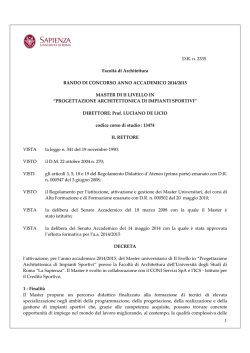 Progettazione impianti sportivi ....DE LICIO