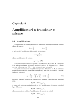 Amplificatori a transistor e misure - Centro Didattico di Calcolo