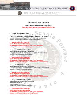 Formazione - Ordine degli Avvocati di Taranto