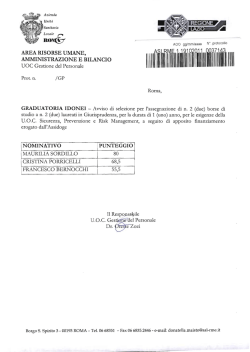 area risorse umane, amministrazione e bilancio