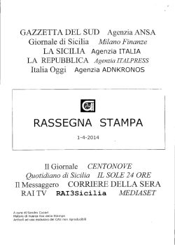 rassegna stampa del 01/04/2014 - Consorzio per le Autostrade