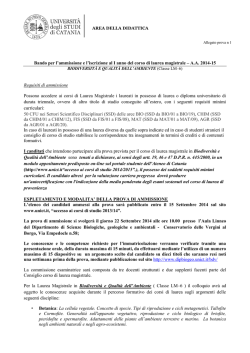 Allegato - Universit&agrave; degli Studi di Catania
