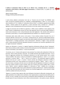 1 Il delitto di combustione illecita di rifiuti ex art