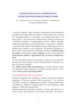 rating di legalit&agrave; - Studio Sesana Associati