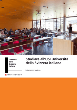 Guida dello studente - USI - Università della Svizzera italiana