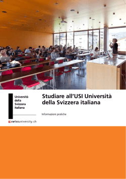 Guida dello studente - USI - Universit&agrave; della Svizzera italiana