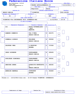 Sorteggio - Federazione Italiana Bocce