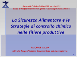 Gallo: "Sicurezza alimentare e controllo chimico nelle filiere produttive"